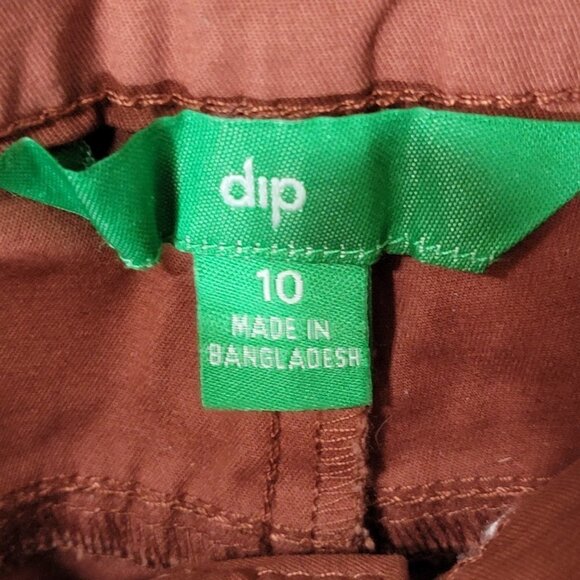 DIP Womens Wide Leg Cropped Chino Pants Rust Burnt Orange Casual Office Preppy - Picture 3 of 5